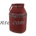 Decmode Set of 2 Farmhouse Square Red Iron Milk Can Decors, Red   566921415